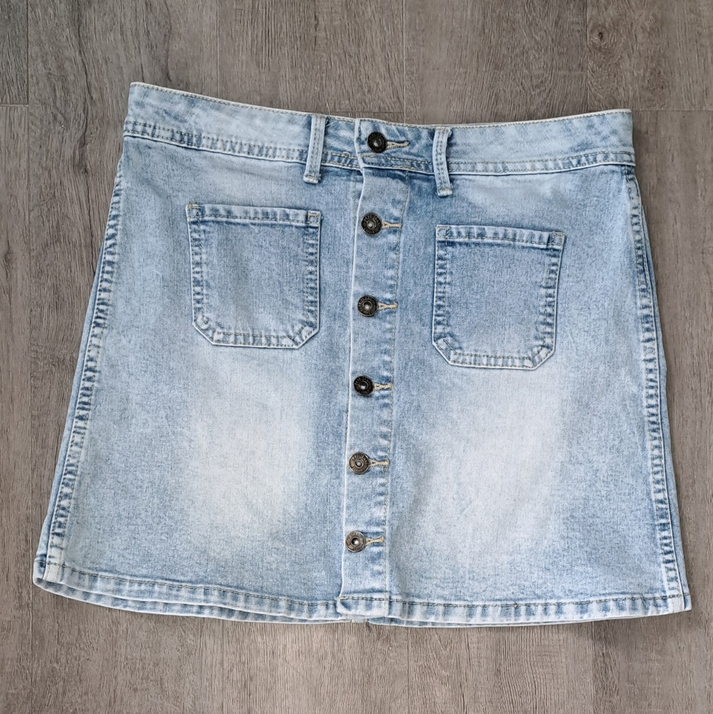 ☀️ 4/6 Pepe Jeans button down front jean skirt CS